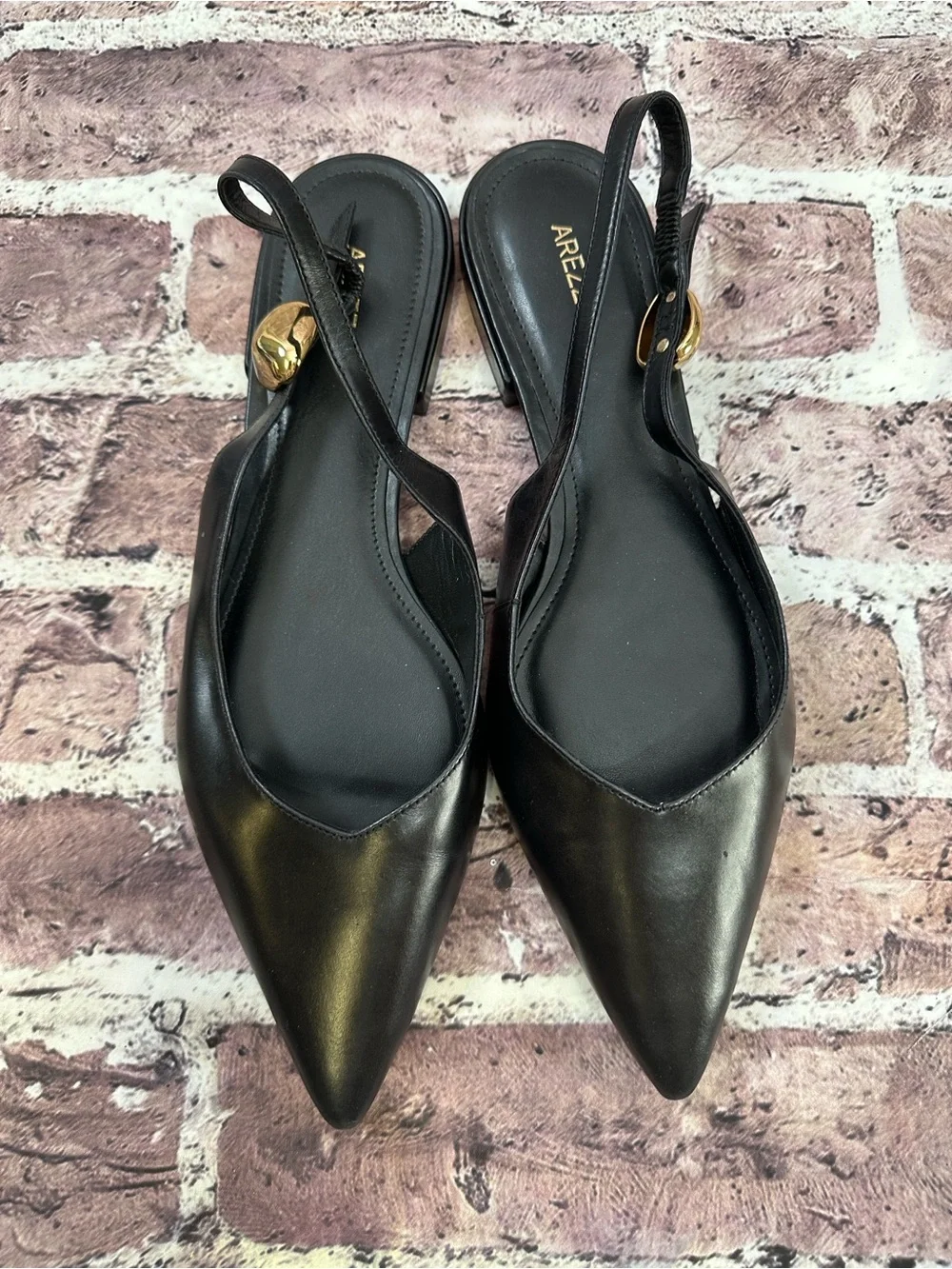 Arezzo Farrah Slingback Pointed Toe Flat NWOT Quiet Luxury Old Money Elegant